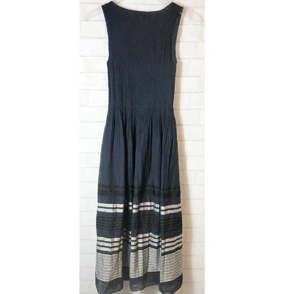 Max Studio M.S.S.P Stephanie Dress Sleeveless Blue & Silver Pleated Size S - Picture 6 of 6